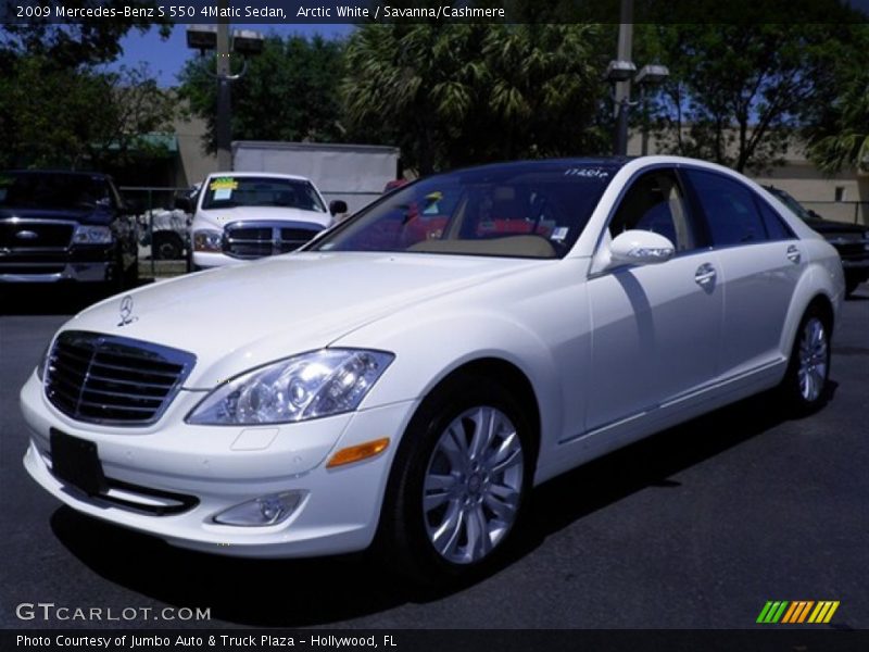 Arctic White / Savanna/Cashmere 2009 Mercedes-Benz S 550 4Matic Sedan