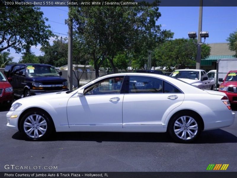 Arctic White / Savanna/Cashmere 2009 Mercedes-Benz S 550 4Matic Sedan