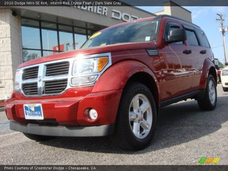 Inferno Red Crystal Pearl / Dark Slate Gray 2010 Dodge Nitro SE 4x4
