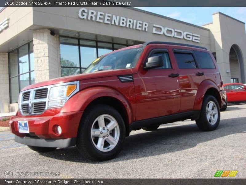Inferno Red Crystal Pearl / Dark Slate Gray 2010 Dodge Nitro SE 4x4