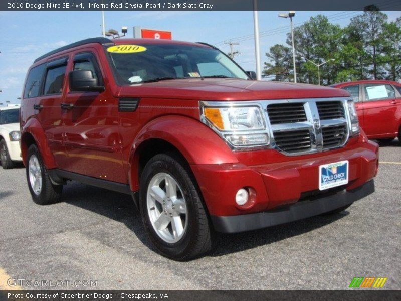 Inferno Red Crystal Pearl / Dark Slate Gray 2010 Dodge Nitro SE 4x4