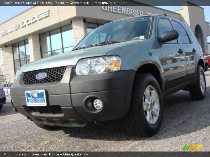 Titanium Green Metallic / Medium/Dark Pebble 2007 Ford Escape XLT V6 4WD