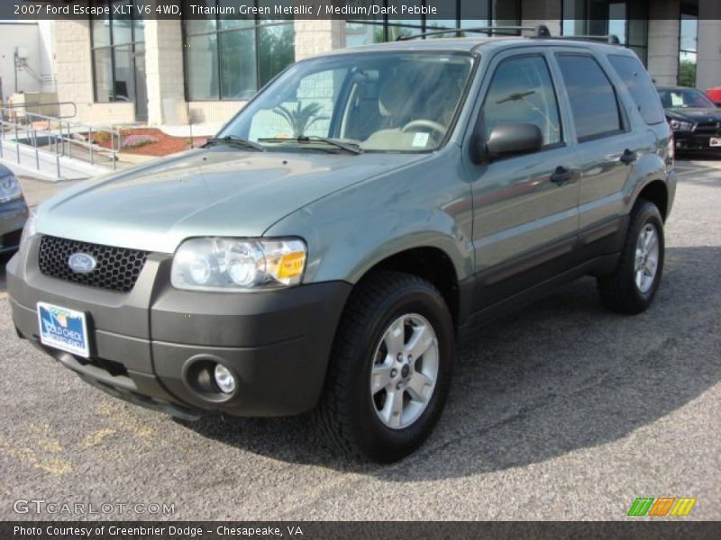 Titanium Green Metallic / Medium/Dark Pebble 2007 Ford Escape XLT V6 4WD