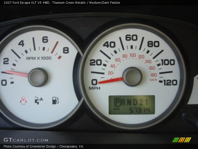Titanium Green Metallic / Medium/Dark Pebble 2007 Ford Escape XLT V6 4WD