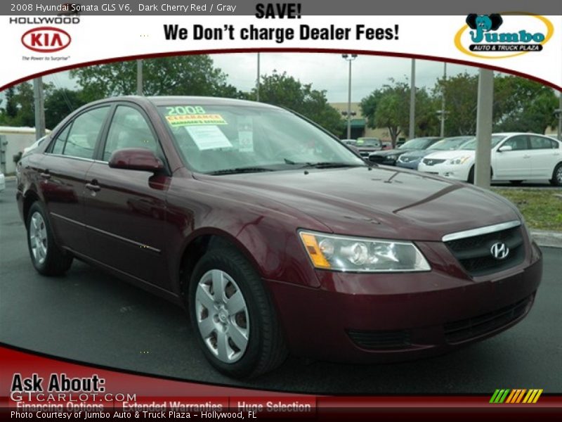 Dark Cherry Red / Gray 2008 Hyundai Sonata GLS V6