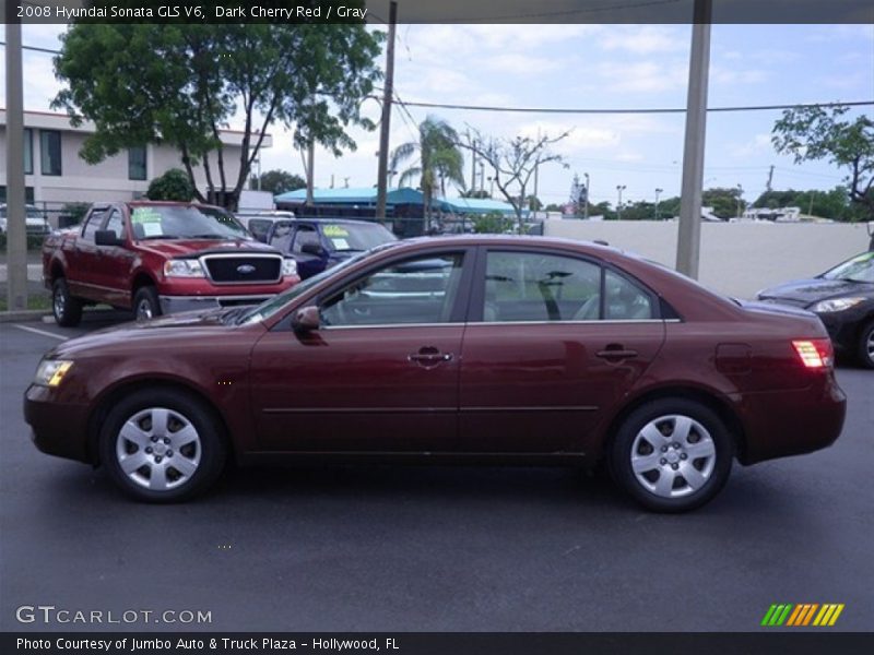 Dark Cherry Red / Gray 2008 Hyundai Sonata GLS V6