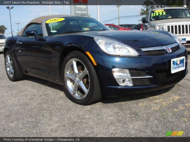 Midnight Blue / Tan 2007 Saturn Sky Roadster