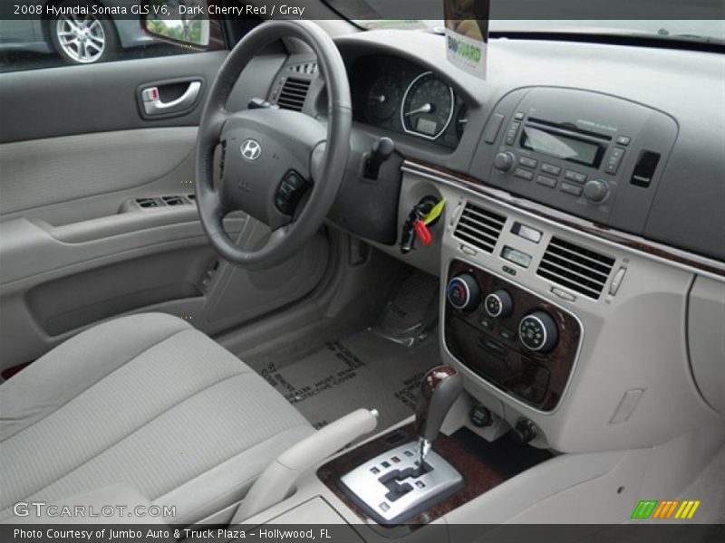 Dark Cherry Red / Gray 2008 Hyundai Sonata GLS V6