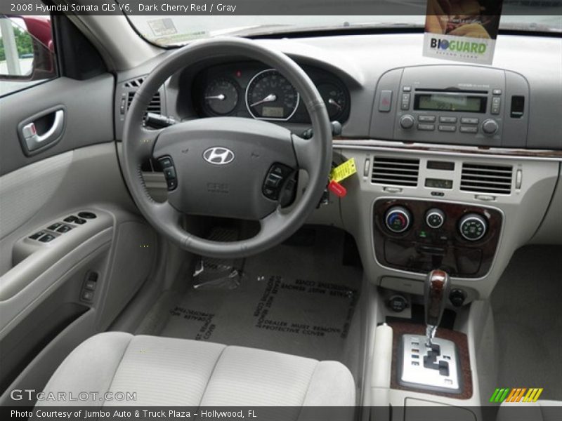 Dark Cherry Red / Gray 2008 Hyundai Sonata GLS V6