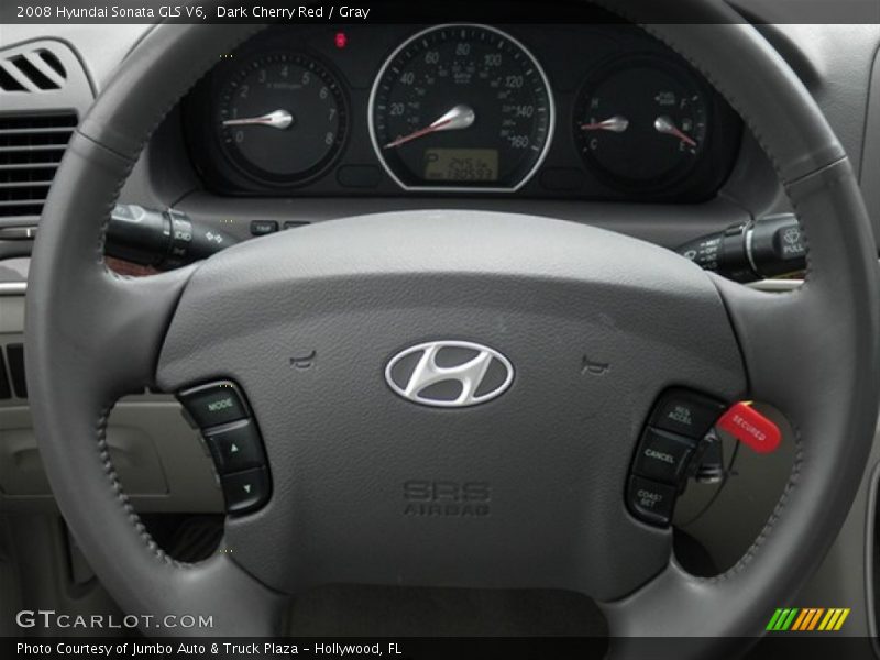 Dark Cherry Red / Gray 2008 Hyundai Sonata GLS V6