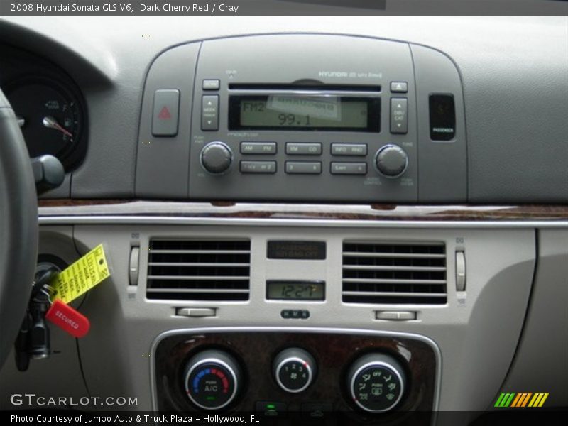 Dark Cherry Red / Gray 2008 Hyundai Sonata GLS V6