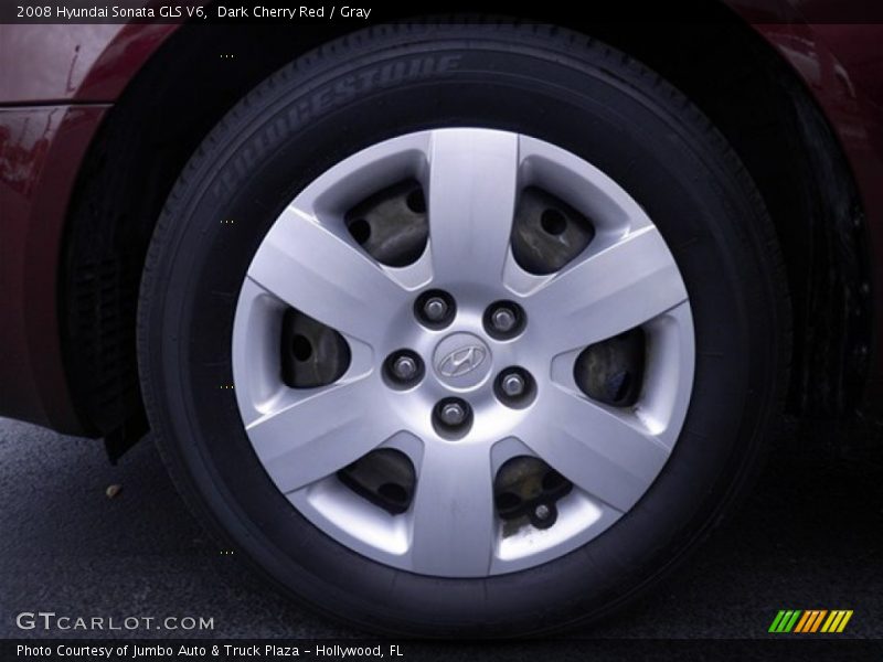 Dark Cherry Red / Gray 2008 Hyundai Sonata GLS V6