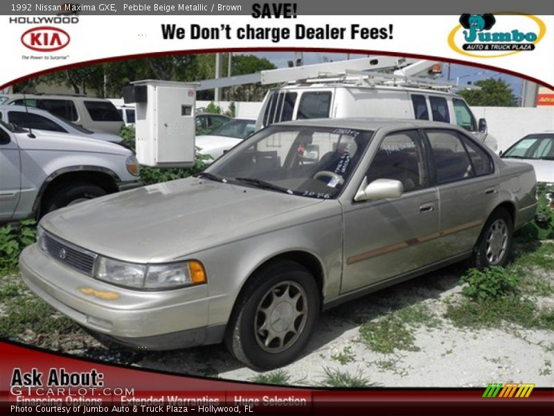 Pebble Beige Metallic / Brown 1992 Nissan Maxima GXE