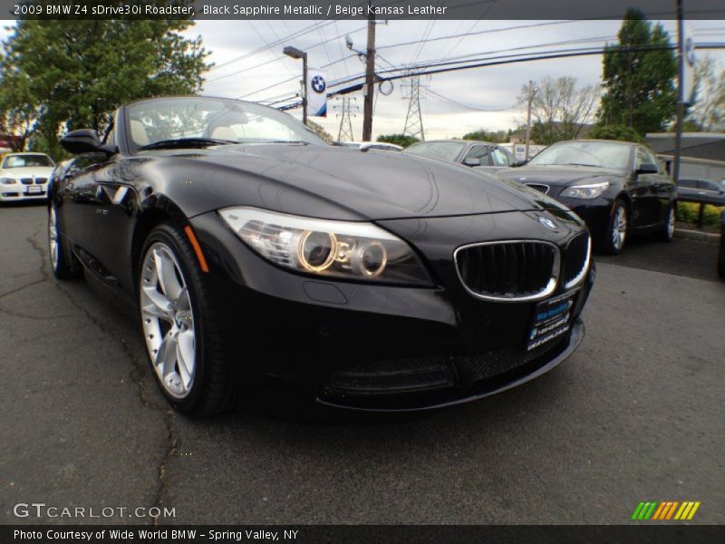 Black Sapphire Metallic / Beige Kansas Leather 2009 BMW Z4 sDrive30i Roadster