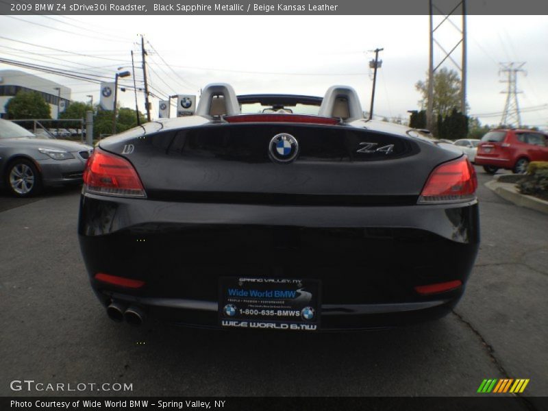 Black Sapphire Metallic / Beige Kansas Leather 2009 BMW Z4 sDrive30i Roadster