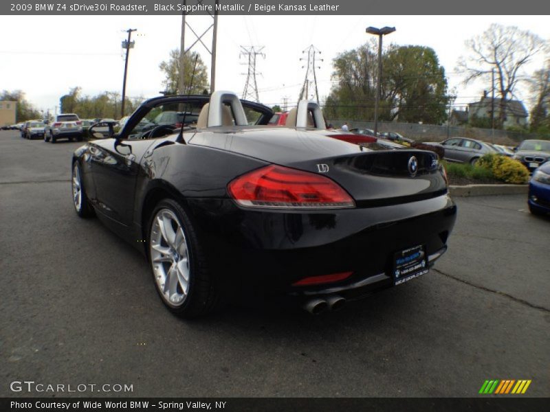 Black Sapphire Metallic / Beige Kansas Leather 2009 BMW Z4 sDrive30i Roadster