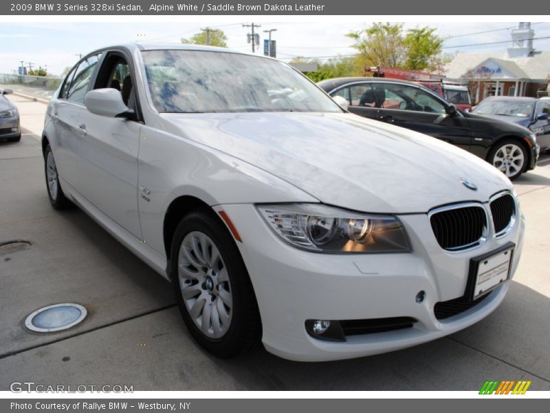 Alpine White / Saddle Brown Dakota Leather 2009 BMW 3 Series 328xi Sedan