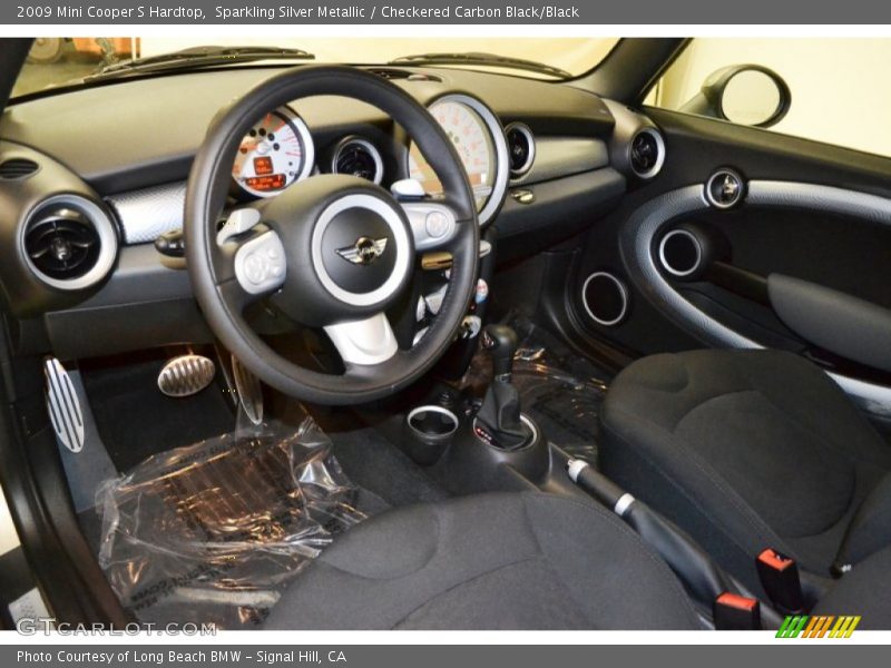 Sparkling Silver Metallic / Checkered Carbon Black/Black 2009 Mini Cooper S Hardtop