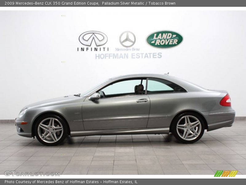 Palladium Silver Metallic / Tobacco Brown 2009 Mercedes-Benz CLK 350 Grand Edition Coupe
