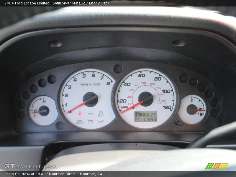 Satin Silver Metallic / Ebony Black 2004 Ford Escape Limited