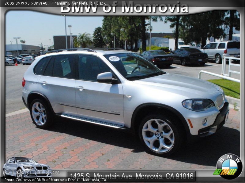 Titanium Silver Metallic / Black 2009 BMW X5 xDrive48i