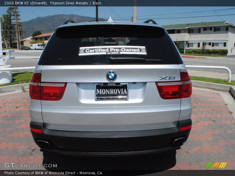 Titanium Silver Metallic / Black 2009 BMW X5 xDrive48i