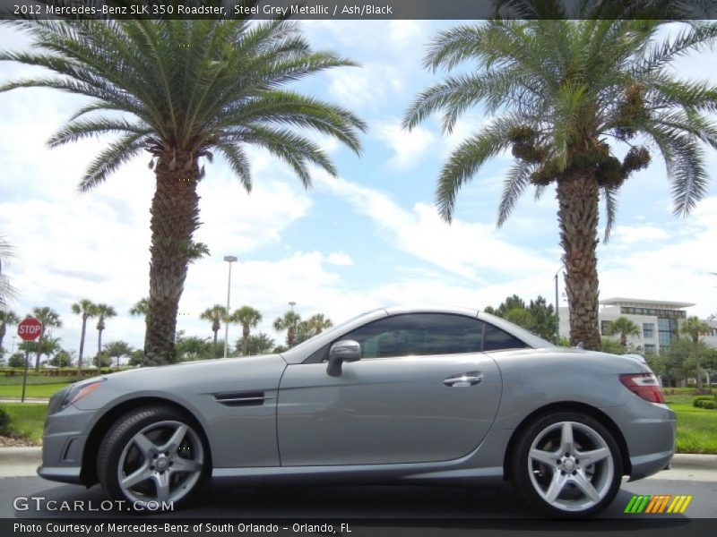 Steel Grey Metallic / Ash/Black 2012 Mercedes-Benz SLK 350 Roadster