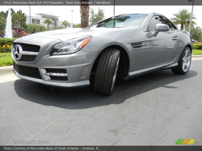 Steel Grey Metallic / Ash/Black 2012 Mercedes-Benz SLK 350 Roadster