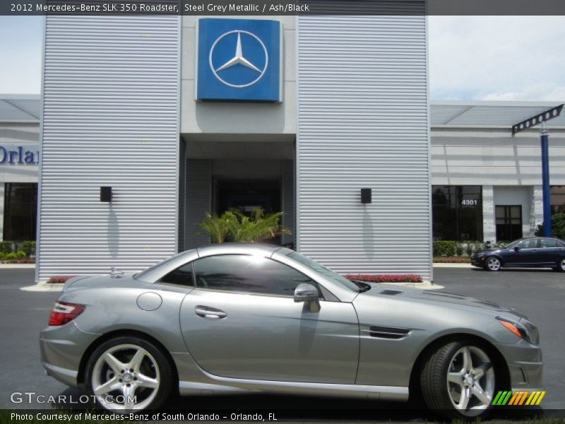 Steel Grey Metallic / Ash/Black 2012 Mercedes-Benz SLK 350 Roadster