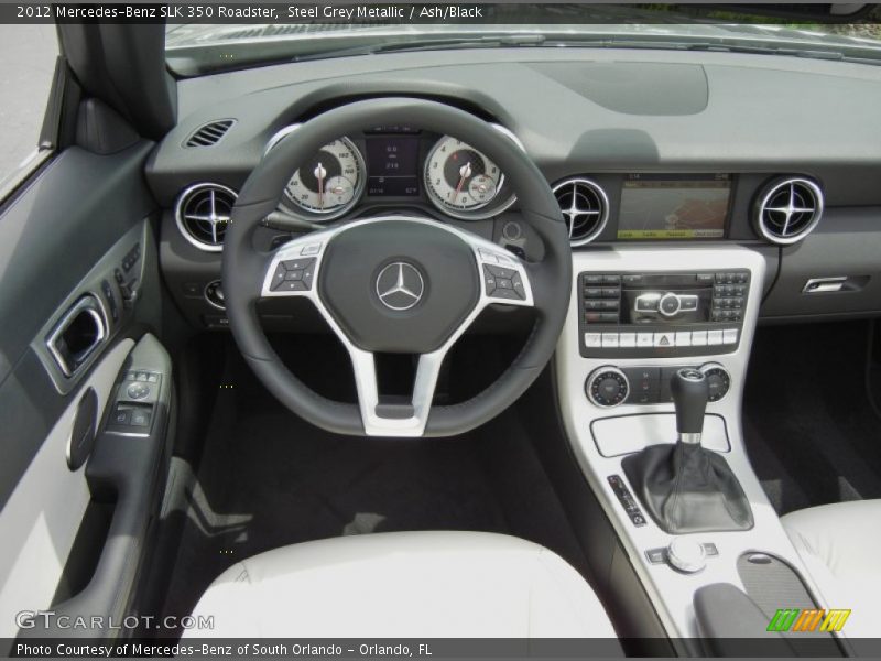 Steel Grey Metallic / Ash/Black 2012 Mercedes-Benz SLK 350 Roadster