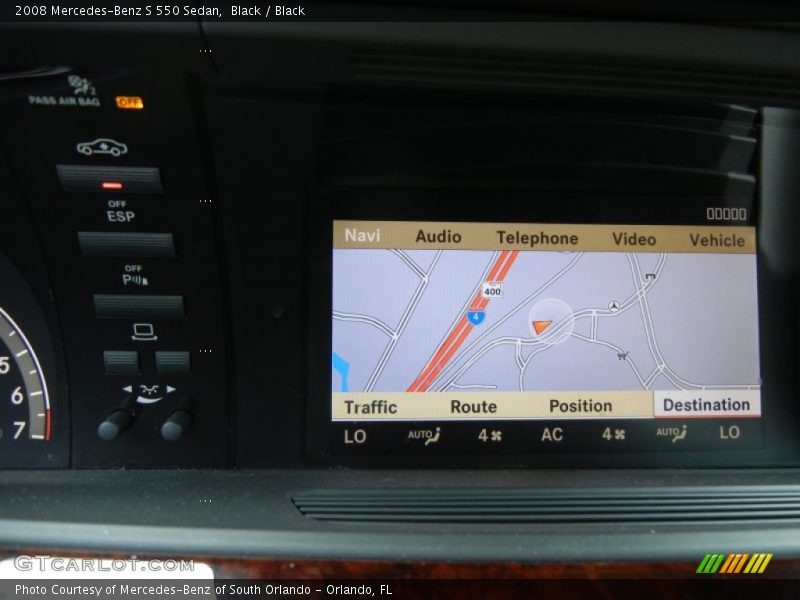Navigation of 2008 S 550 Sedan