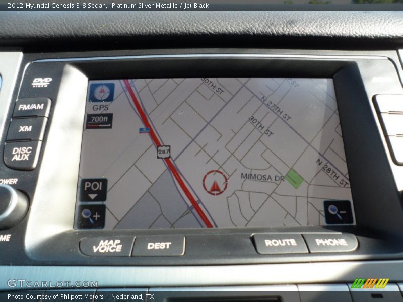 Platinum Silver Metallic / Jet Black 2012 Hyundai Genesis 3.8 Sedan