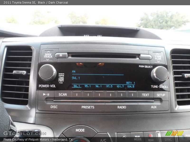 Black / Dark Charcoal 2011 Toyota Sienna SE