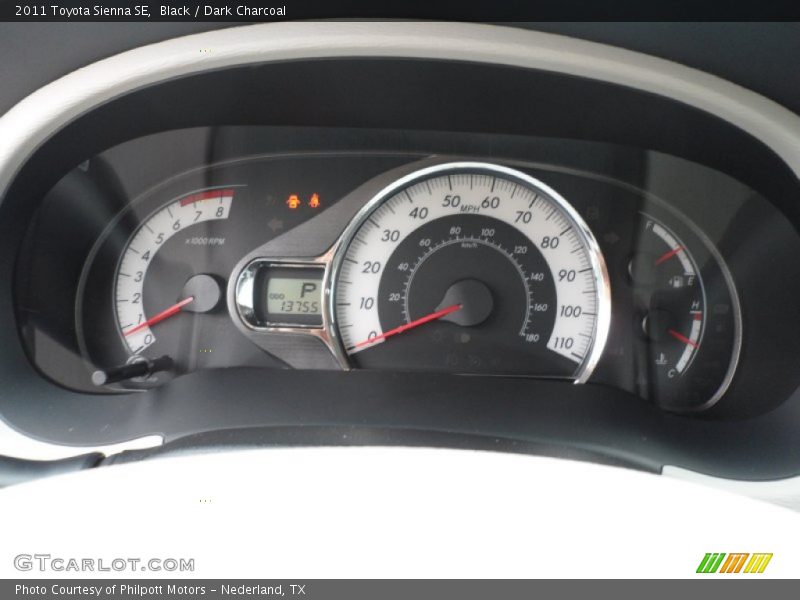 Black / Dark Charcoal 2011 Toyota Sienna SE