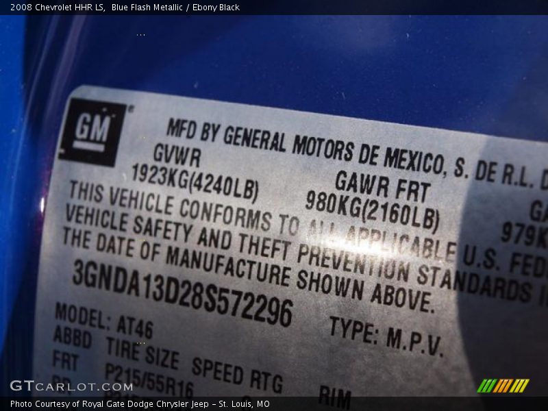Blue Flash Metallic / Ebony Black 2008 Chevrolet HHR LS
