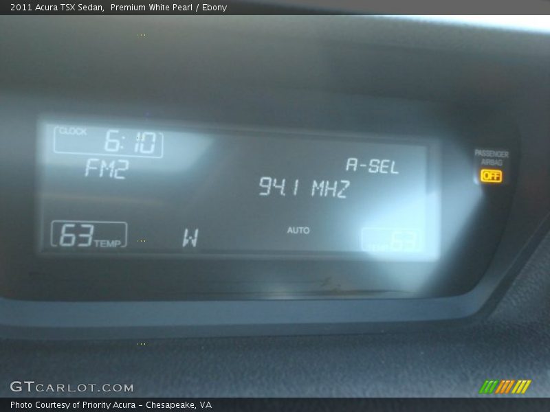 Premium White Pearl / Ebony 2011 Acura TSX Sedan