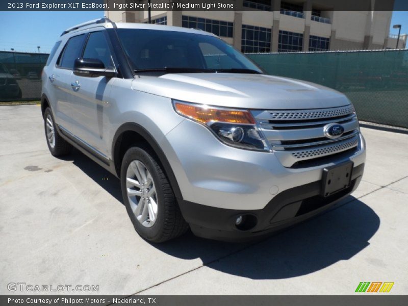 Ingot Silver Metallic / Medium Light Stone 2013 Ford Explorer XLT EcoBoost