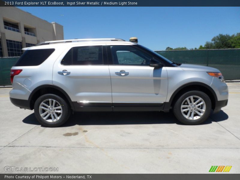 Ingot Silver Metallic / Medium Light Stone 2013 Ford Explorer XLT EcoBoost
