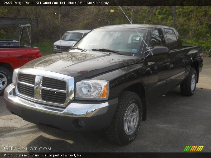 Black / Medium Slate Gray 2005 Dodge Dakota SLT Quad Cab 4x4