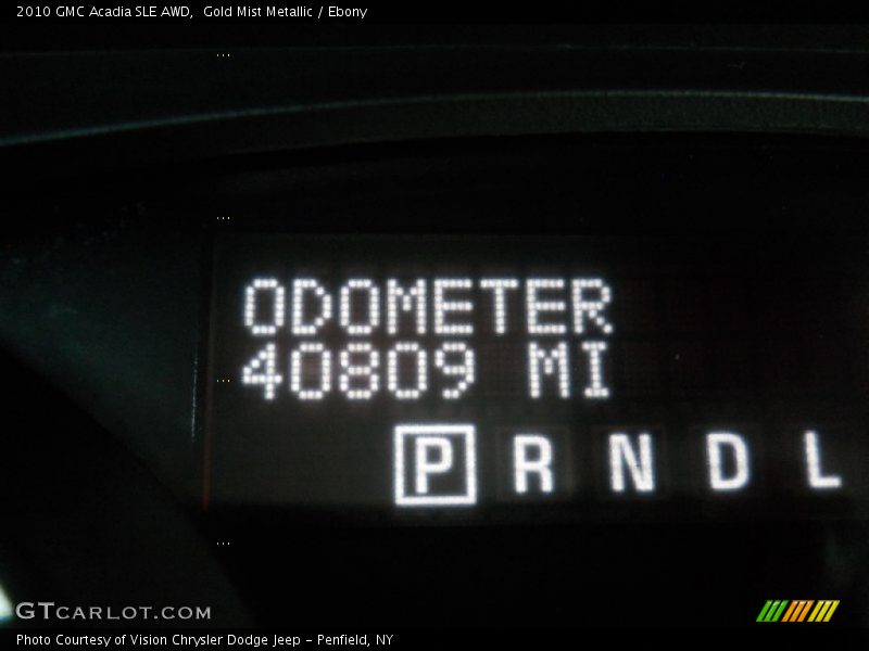 Gold Mist Metallic / Ebony 2010 GMC Acadia SLE AWD