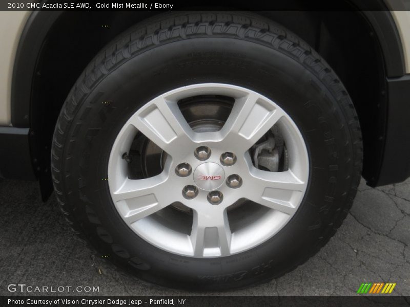 Gold Mist Metallic / Ebony 2010 GMC Acadia SLE AWD