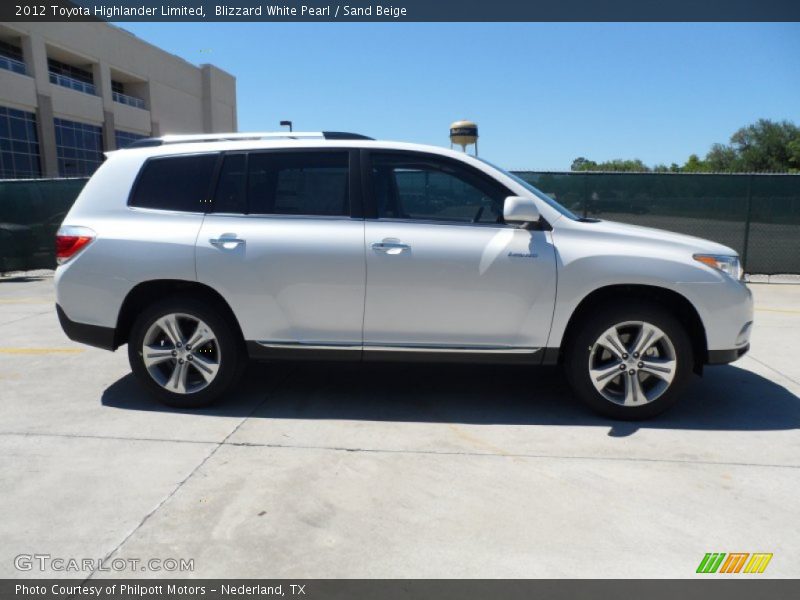 Blizzard White Pearl / Sand Beige 2012 Toyota Highlander Limited