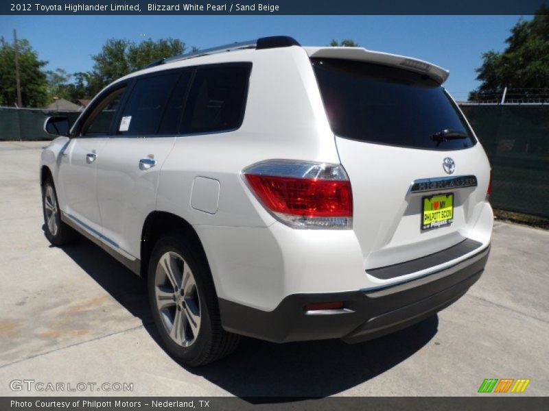 Blizzard White Pearl / Sand Beige 2012 Toyota Highlander Limited