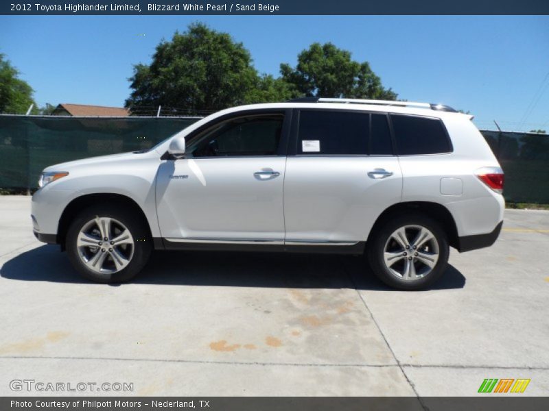 Blizzard White Pearl / Sand Beige 2012 Toyota Highlander Limited