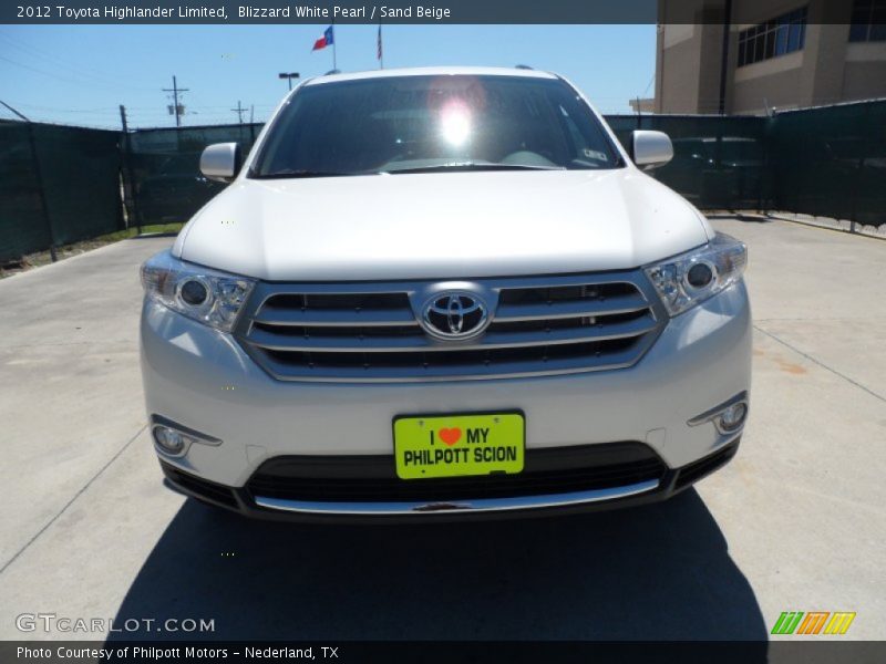 Blizzard White Pearl / Sand Beige 2012 Toyota Highlander Limited