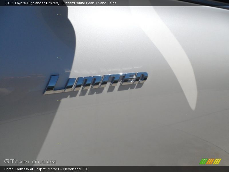 Blizzard White Pearl / Sand Beige 2012 Toyota Highlander Limited
