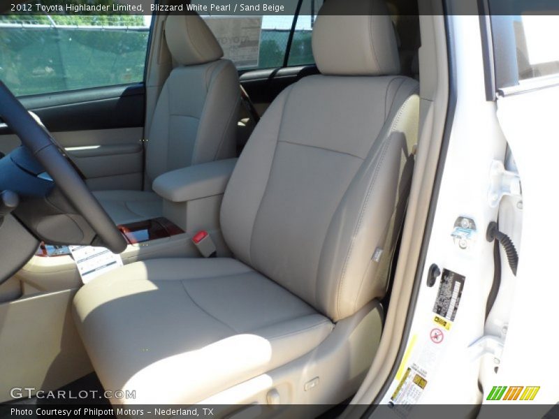 Blizzard White Pearl / Sand Beige 2012 Toyota Highlander Limited