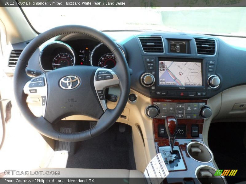 Blizzard White Pearl / Sand Beige 2012 Toyota Highlander Limited