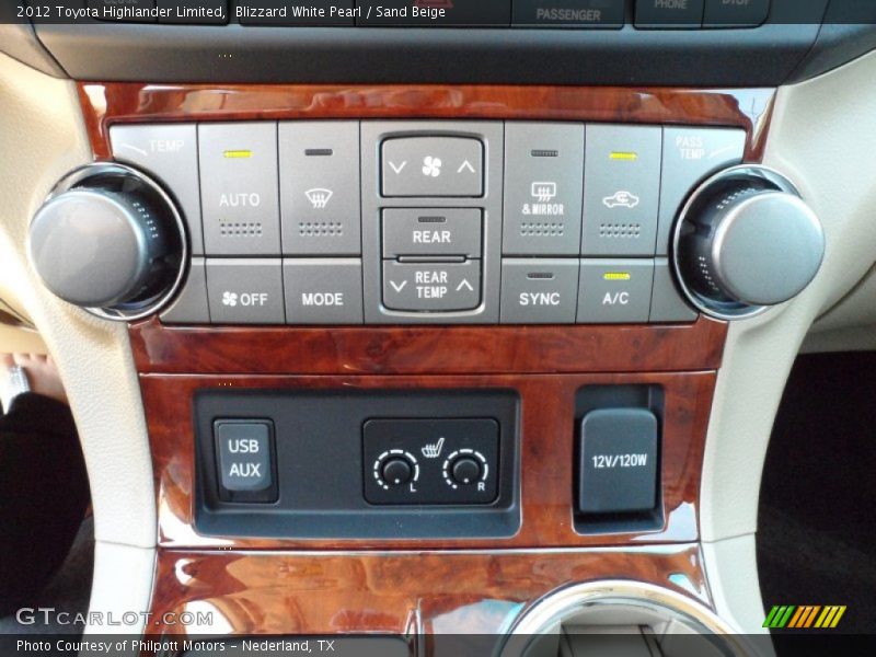 Blizzard White Pearl / Sand Beige 2012 Toyota Highlander Limited