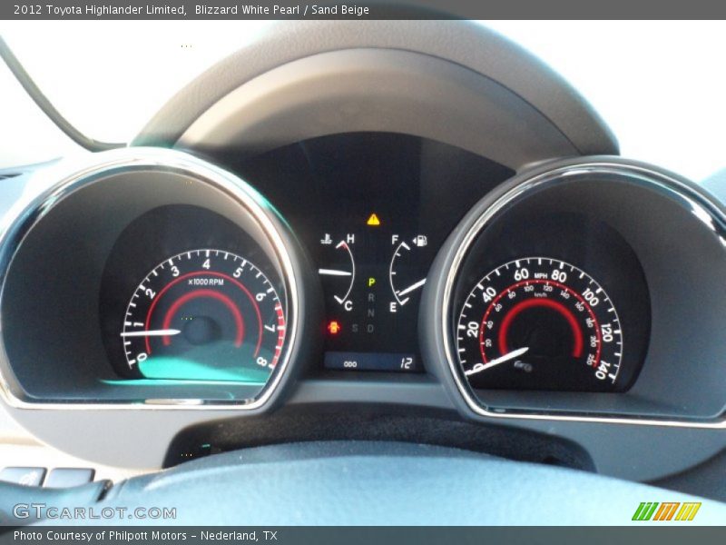 Blizzard White Pearl / Sand Beige 2012 Toyota Highlander Limited